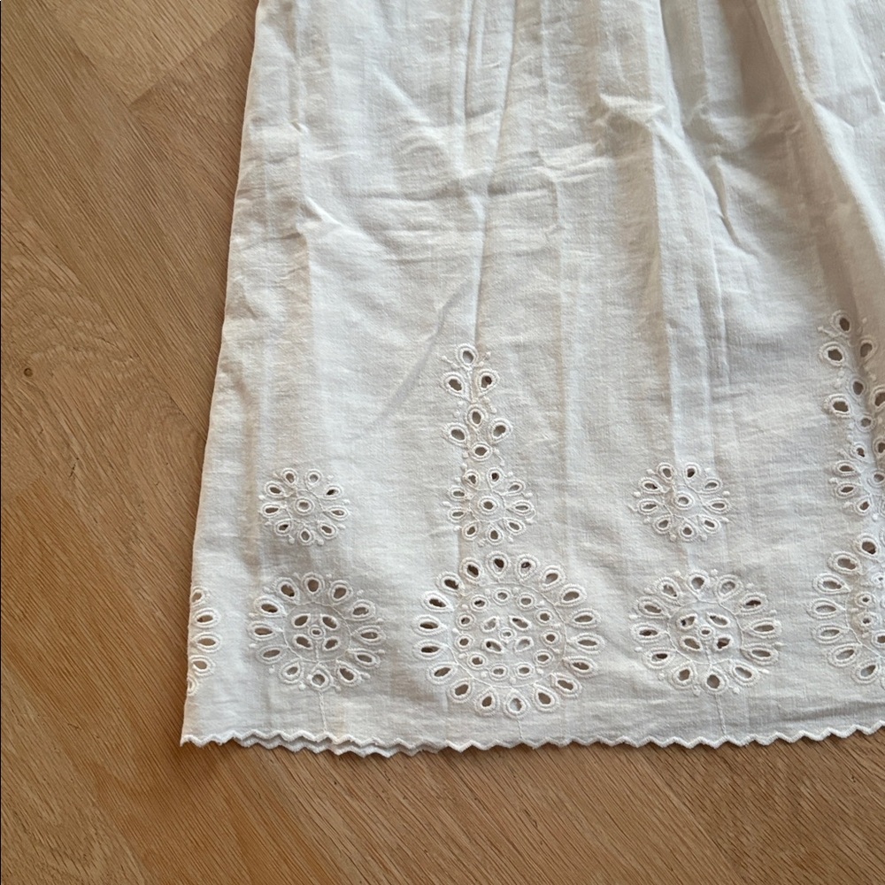 THE GREAT. Cream Midi Eyelet Skirt - Picture 8 of 8